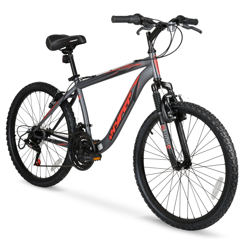24in Hyper Boundary Trail Men's MTB Hard Tail Grey / Red